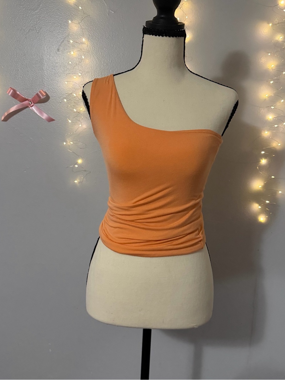 J. Crew One-Shoulder Orange Top